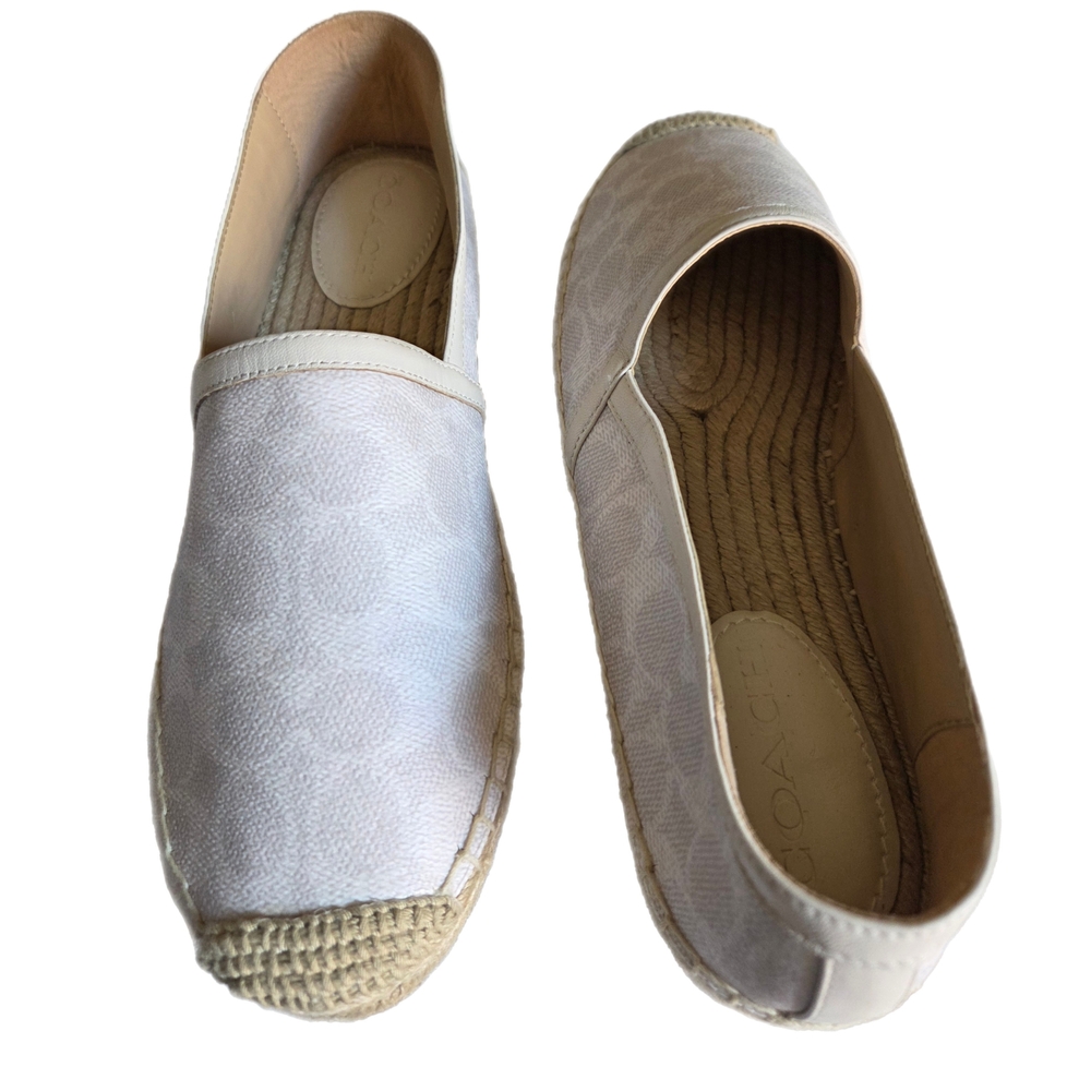 Coach Collins Coated Women's Cream Slip-on Espadrilles Size 10 - Picture 5 of 10